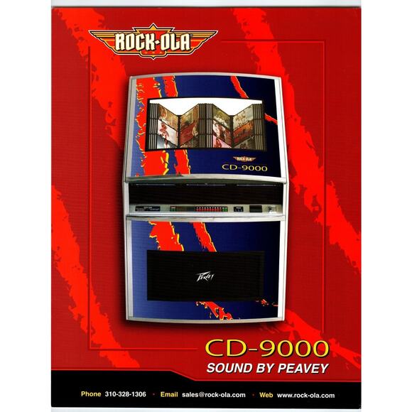 Rock Ola CD-9000 Phonograph Jukebox Music Flyer 2005 Original Double SIded Art - Picture 1 of 2